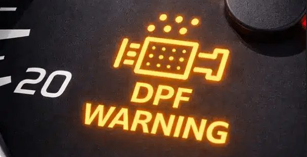 DPF warning light on